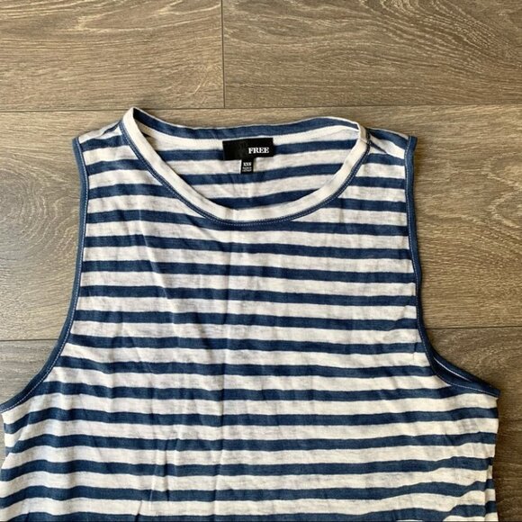 Aritzia Wilfred Free Striped Tank Top Sleeveless White Blue Linen Size XXS - Picture 5 of 11